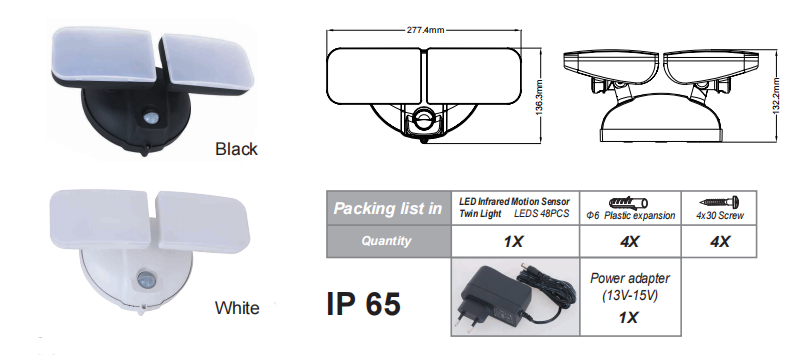 PD-2P-A LED Dual Ljuskälla: Din smarta nattvakt