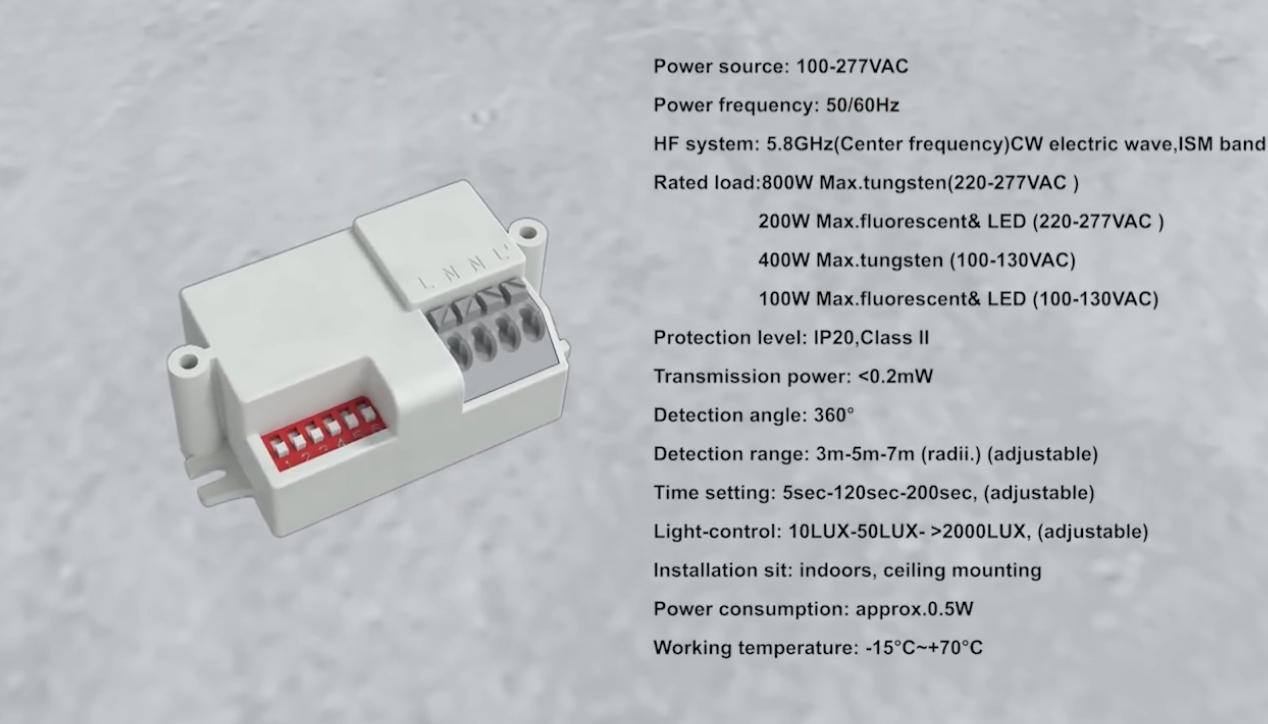 PDLUX lanserar PD-MV1031-5,8 GHz 360 ° Mikrovågsrörelsessensor för smart belysning och säkerhet